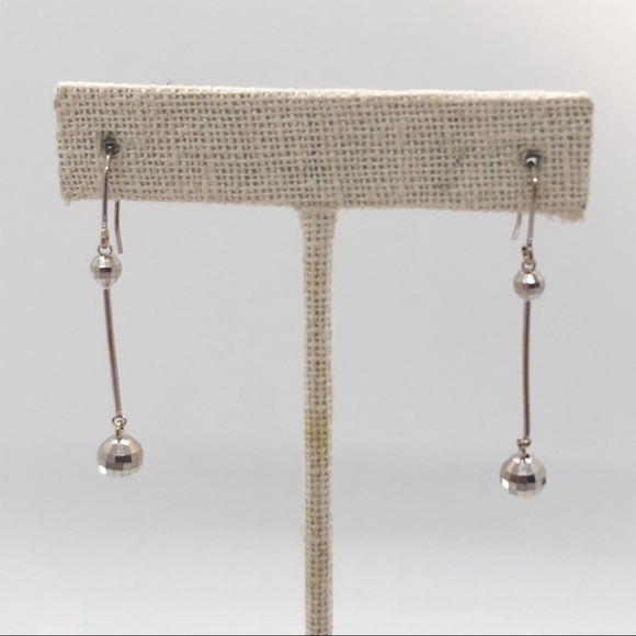 14k white gold disco ball earring and necklace set - Picture 3 of 7